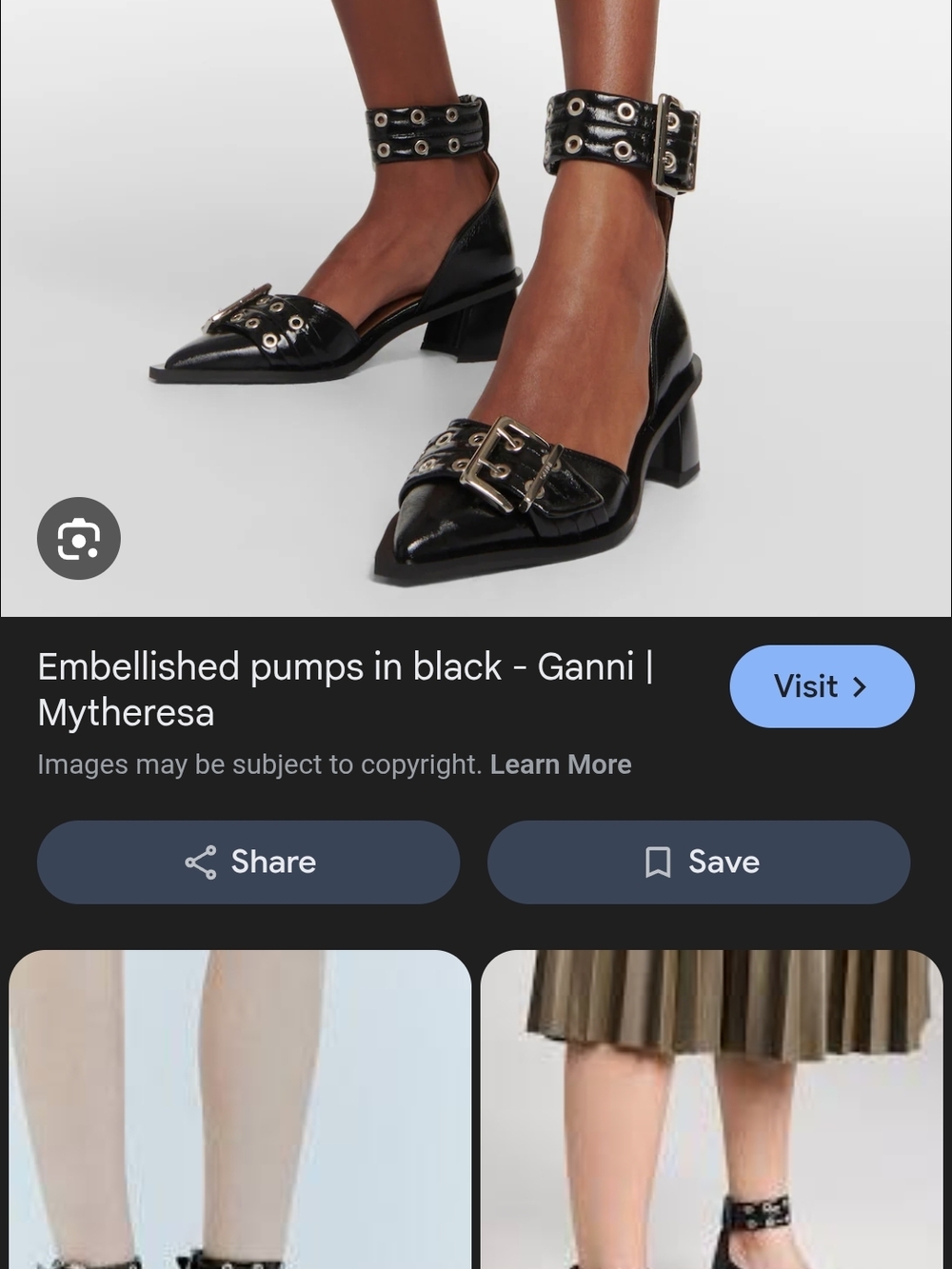 Ganni Black Pointed Buckle Ankle-Strap Heels With Box And Dust bag - Picture 5 of 5